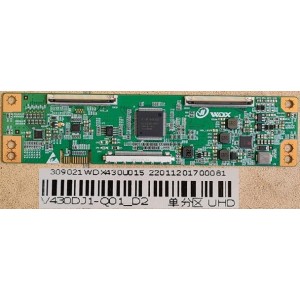 KOGAN KALED43RT9220SVA T-CON BOARD 309021WDX430U015 V430DJ1-Q01_D2